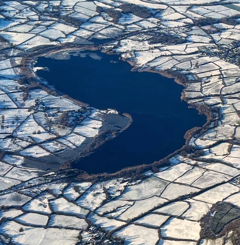 Aerial photo of Llangorse Lake taken on 5th January 2026.